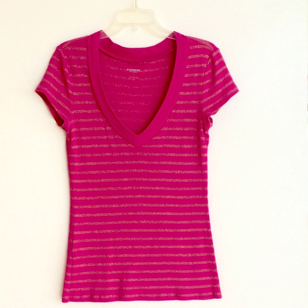COPY - Magenta V-neck top.